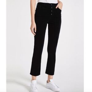 NWOT AG Adriano Goldschmied Isabelle Button-Up Velvet Straight Crop Jeans